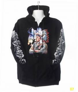 Indianer mit Kopfschmuck + B�ffelh�rnern - Bild vergr��ern 