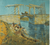 Kunstdruck Tapetentechnik van Gogh Zugbrücke