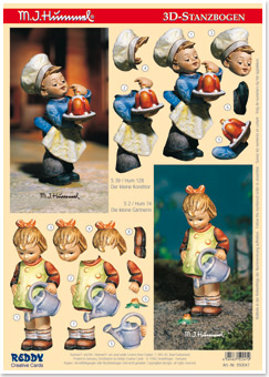 Hummel 3D Stanzbogen der kleine Konditor, die kleine Gärtnerin